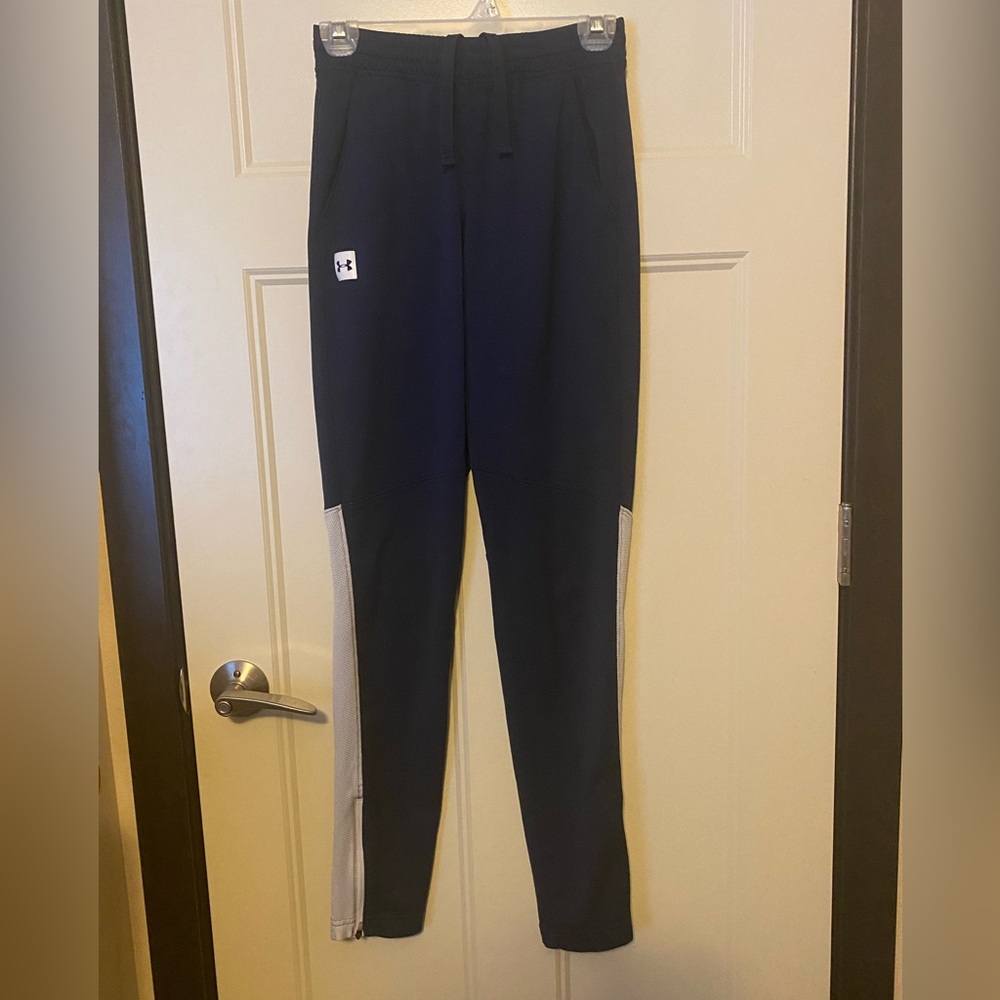 Men’s Under Armour Twister Athletic Pants Academy Blue/White Sz Small